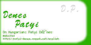 denes patyi business card